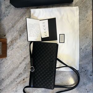 Gucci Black Embossed Leather Tote
